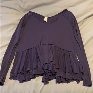 Free people Navy blue frill top